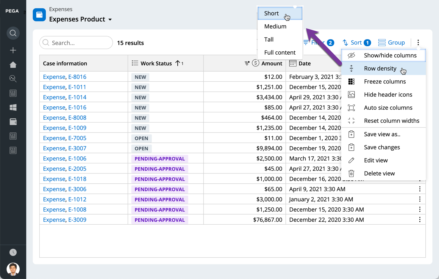 Image displays an example of tables and lists organized properly