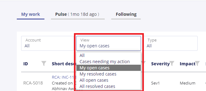 My Open Cases