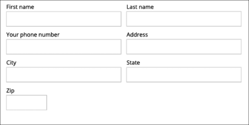 when creating exceptional forms, this is a design with two columns of labels