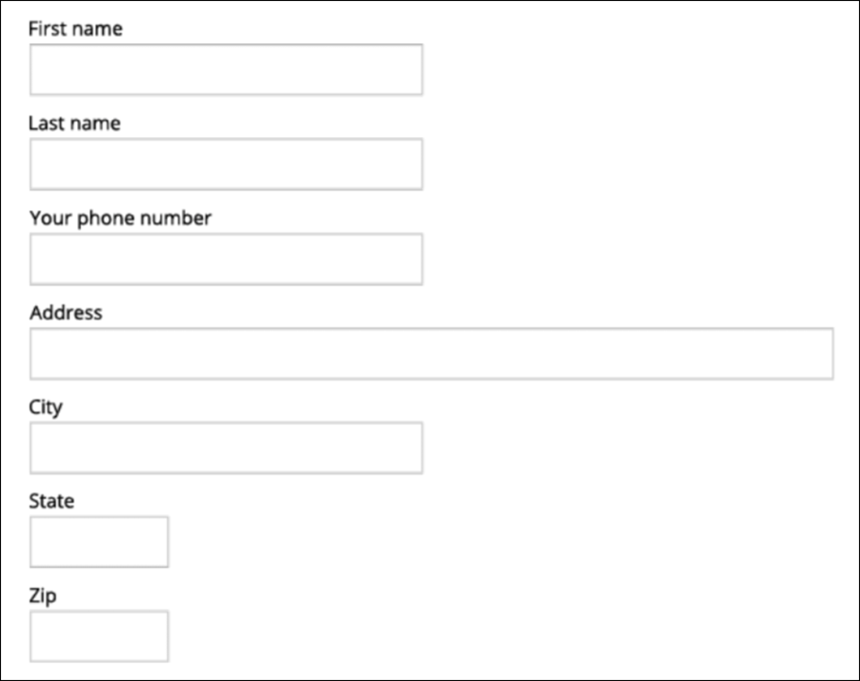 when creating exceptional forms, this is a design with one column of labels