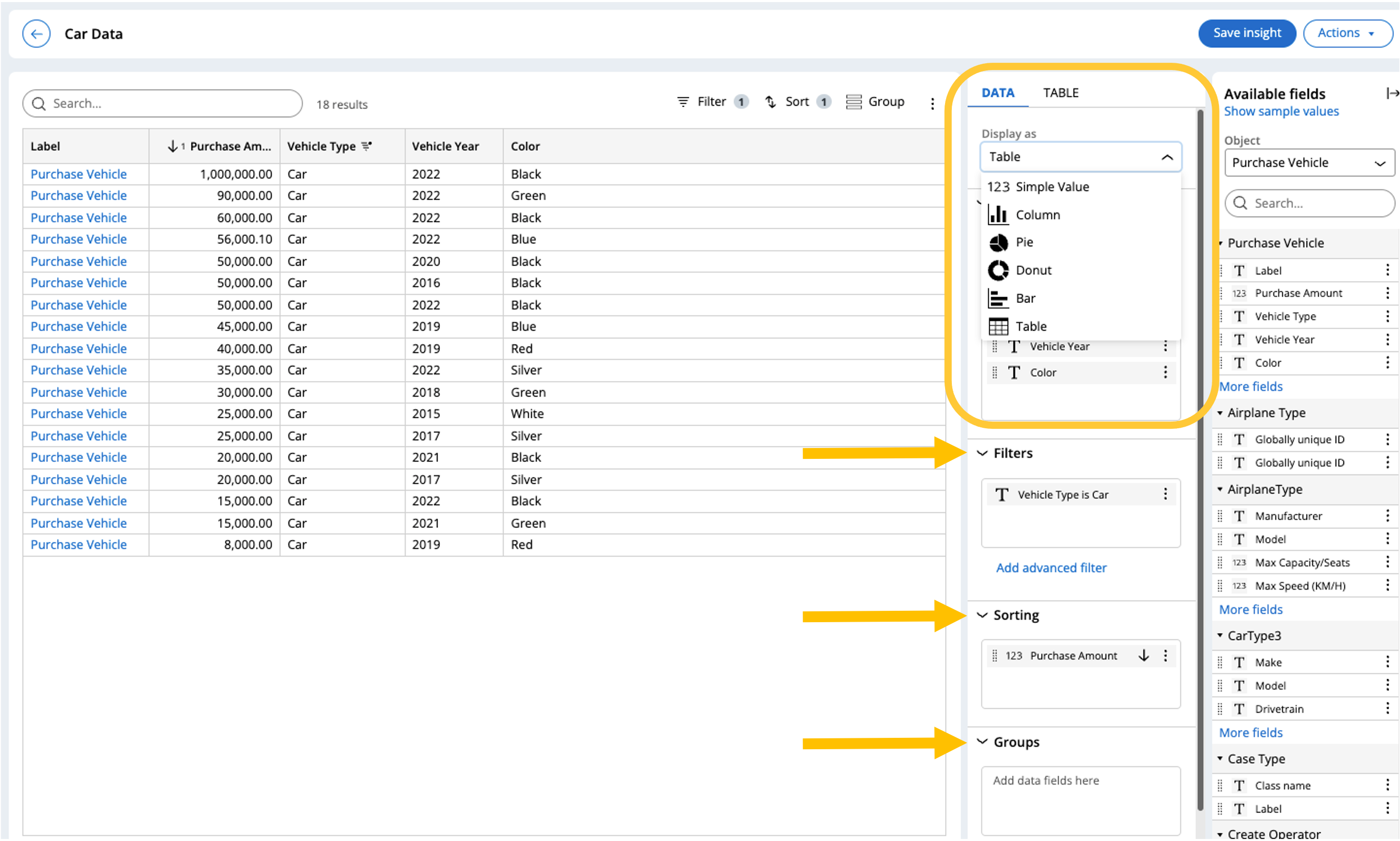 Unified Table/Chart Insight authoring for Explore Data in Pega Platform 8.8