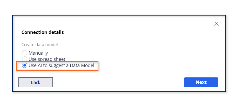 AI suggested data model