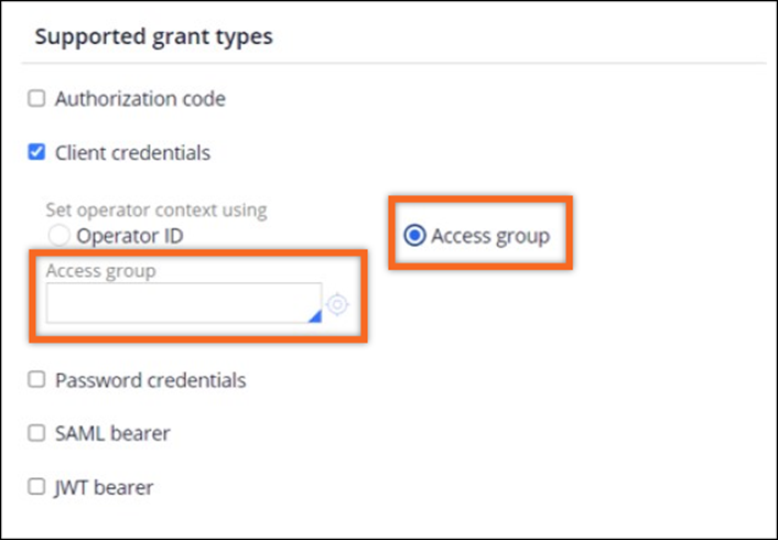 Supported grant types