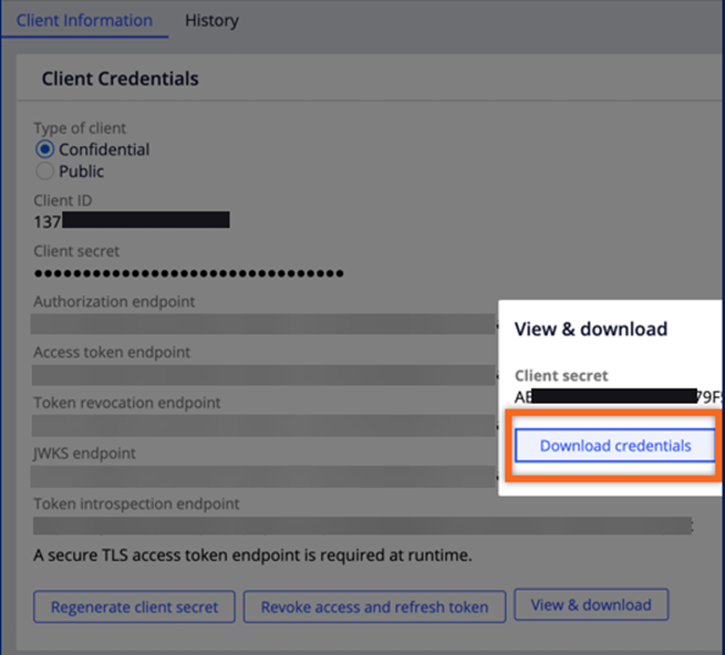 View and download credentials.