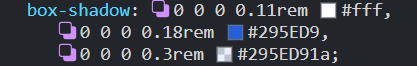 CSS box-shadow styles used in pega to provide a blue visible focus indicator on interactive elements