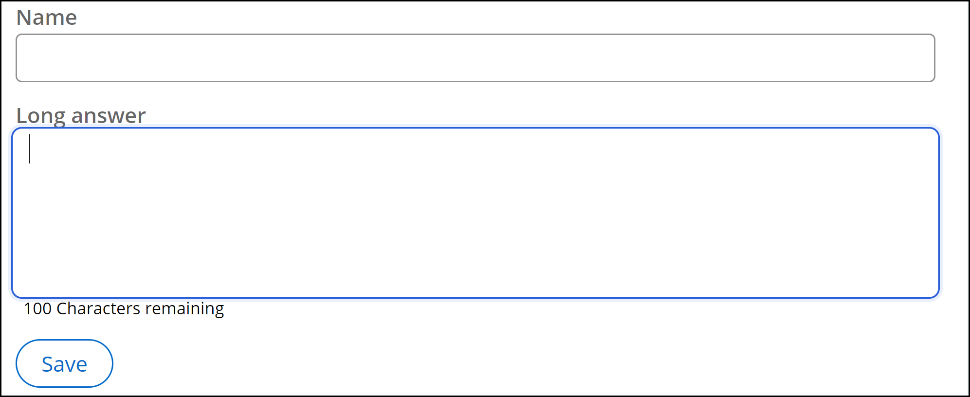 The blue focus indicator on a text field 