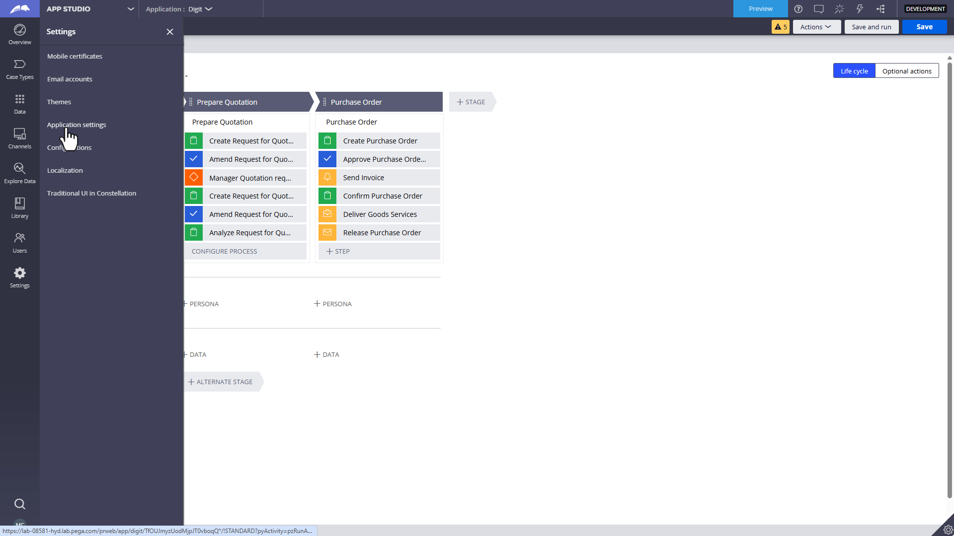 App Studio Integration App Settings
