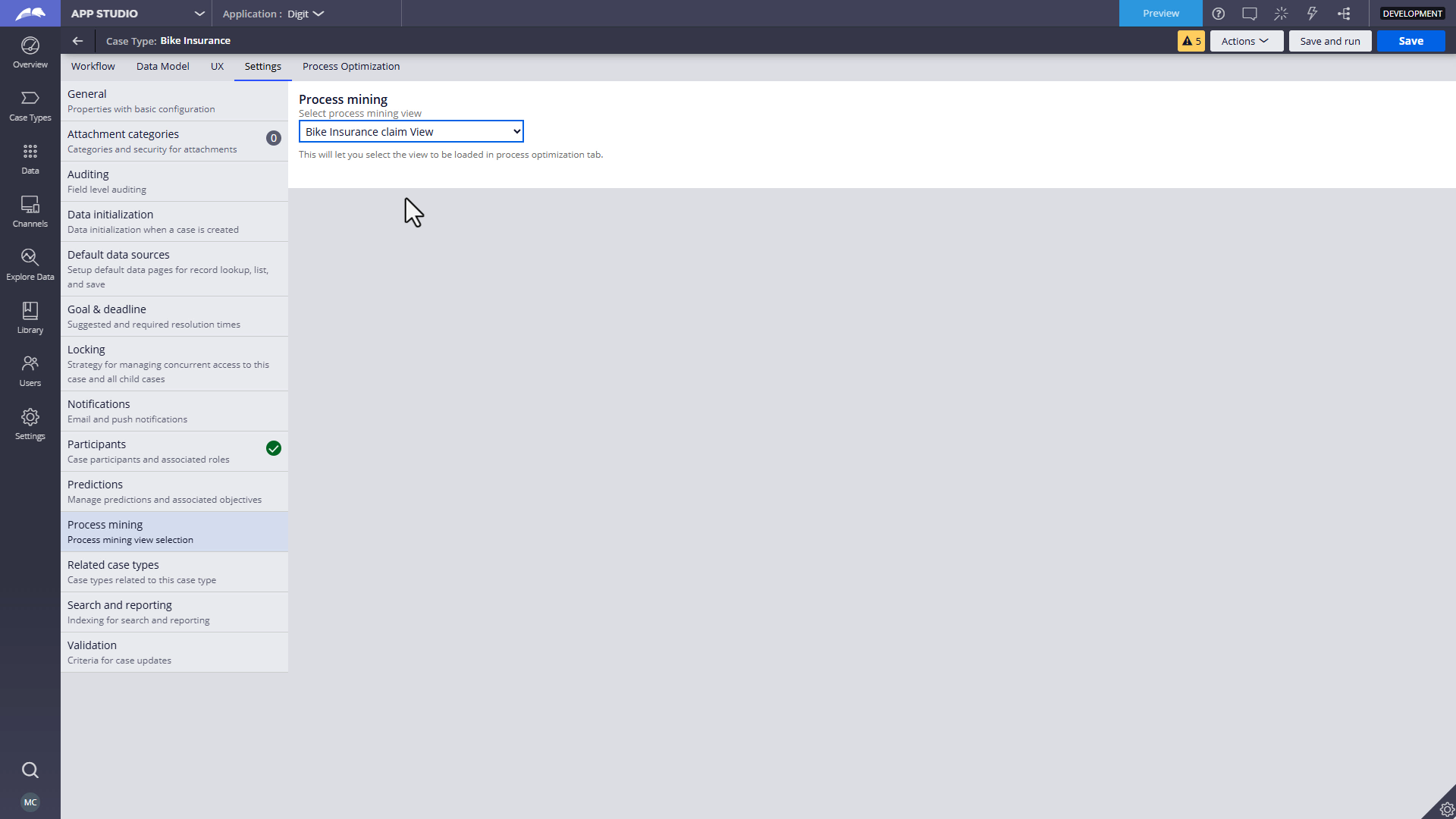 App Studio Integration View Selection