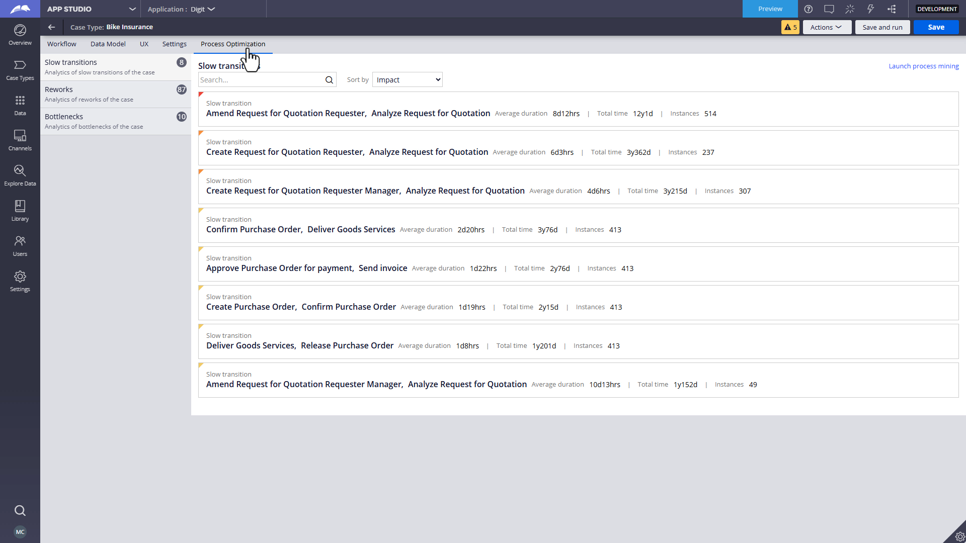 App Studio Integration Slow Transitions
