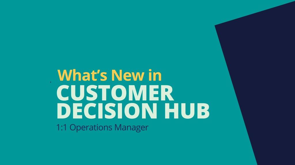 Pega 8.5 Update: What's New in Customer Decision Hub - 1:1 Ops Manager
