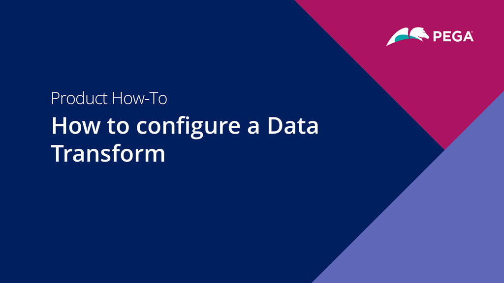 How to configure a Data Transform