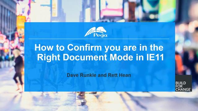 Support Guide Confirm Correct Document Mode in IE11