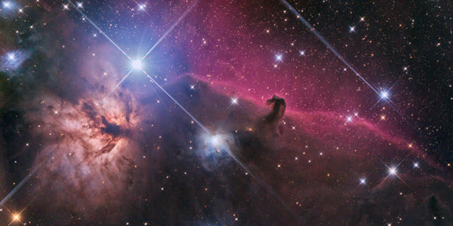 Galactic image of nebula and stars