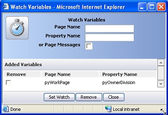 Watch variables