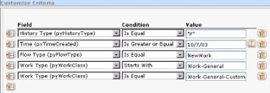 Customizing criteria