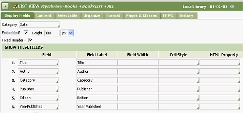 List View form