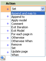 Action menu choices