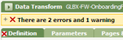 Error section in a decision table