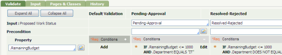 Using proposed work status to qualify validation