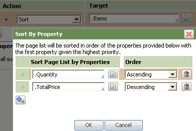 Sort By Property window