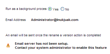 email server error message
