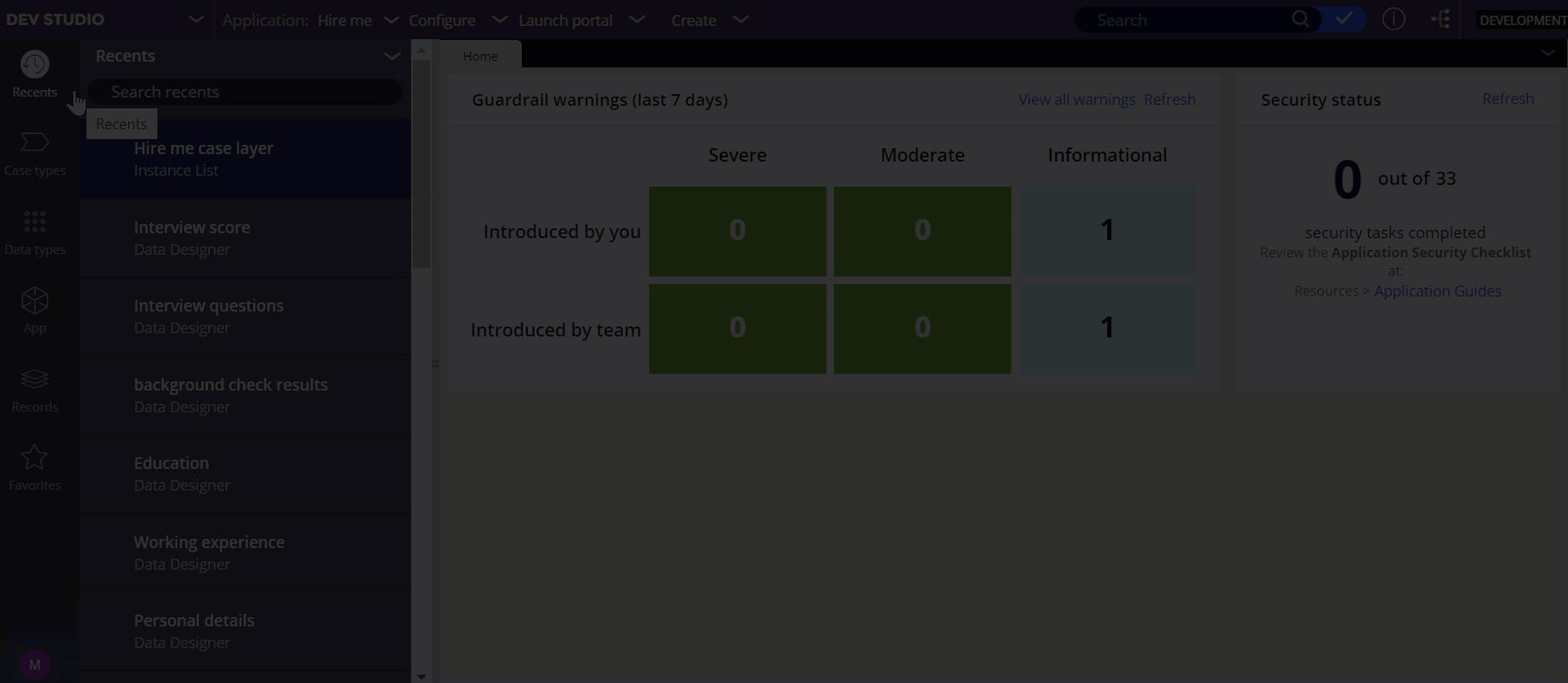 Exploring the different tools in Dev Studio for monitoring and maintaining your application.