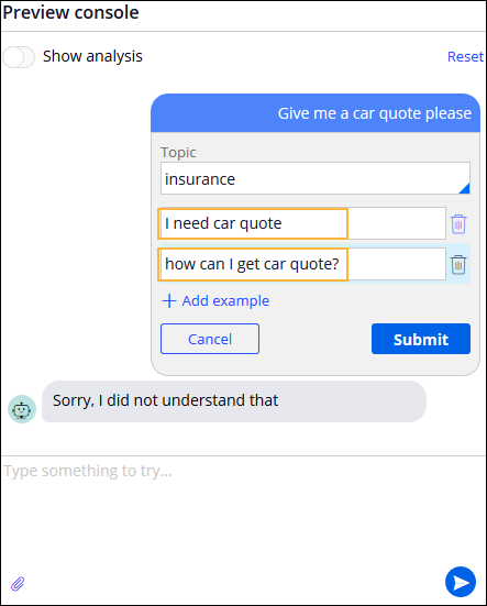 Associating user input with a topic