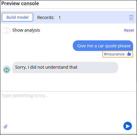 Sample topic that is associated with user input